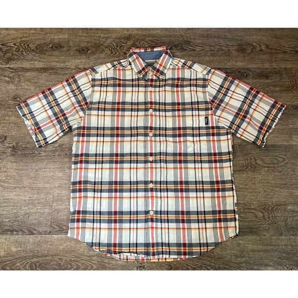 Woolrich Other - Woolrich Men’s Blue Plaid Button Down Shirt Short Sleeve Cotton Size M